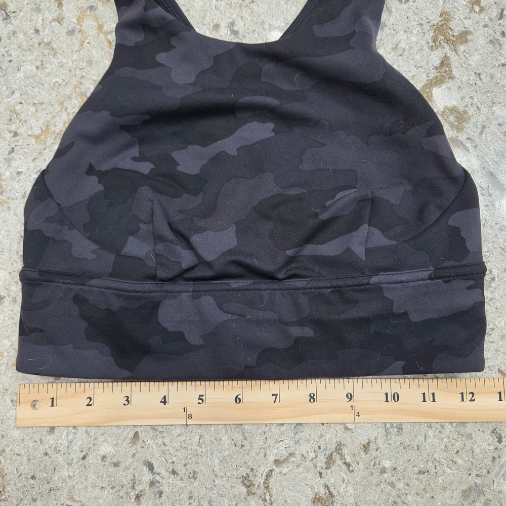 Lululemon Camo High‎ Neck Energy Bra Light Support Workout Top Size 6 - Picture 2 of 5